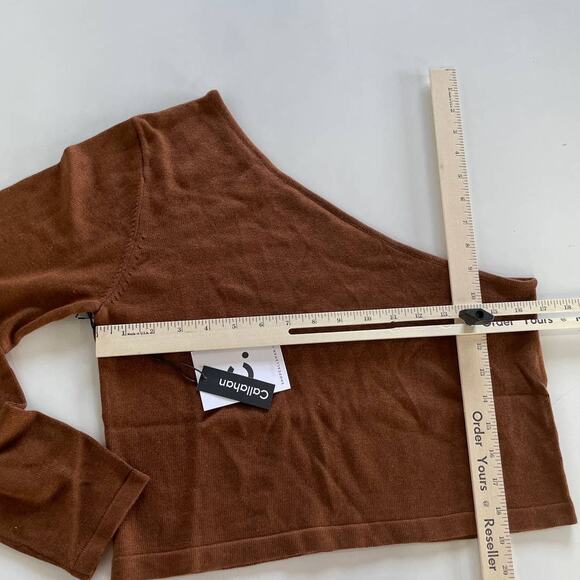 Callahan Sweater Womens Medium‎ Lora Rootbeer Brown One Shoulder Knit Top - Picture 8 of 8